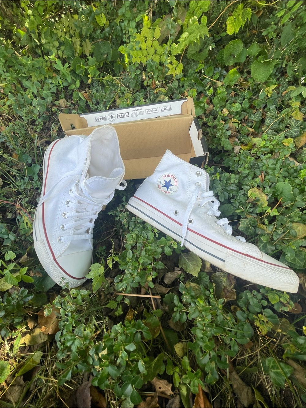 Converse All Star High Top White Unisex M-8 W-10 Optical Sneaker M7650 - Picture 8 of 9